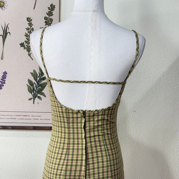 Vintage 90s Y2k Plaid Mini Dress Preppy Whimsy Twee Retro Mod Fairy Grunge 3 - Picture 4 of 7